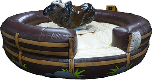 Our macho mechanical bull is designed to bring a western theme for your party. Also designed for smaller venues, this mechanical bull rental is perfect if space in your venue is tight. Rent one today for a party in Deerfield, Hazel Crest, Morton Grove, Oak Brook, or elsewhere in Illinois.